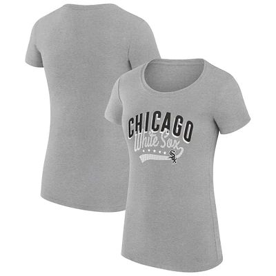 Women's G-III 4Her by Carl Banks  Heather Gray Chicago White Sox Filigree Team Fitted T-Shirt