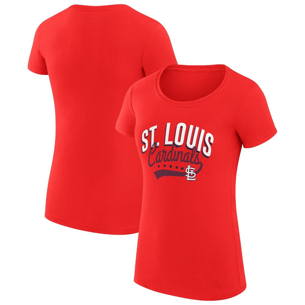 Women's G-III 4Her by Carl Banks  Red St. Louis Cardinals Filigree Team Fitted T-Shirt