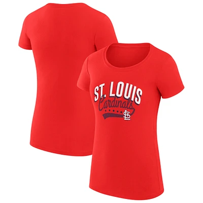 Women's G-III 4Her by Carl Banks  Red St. Louis Cardinals Filigree Team Fitted T-Shirt