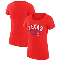 Women's G-III 4Her by Carl Banks  Red Texas Rangers Filigree Team Fitted T-Shirt