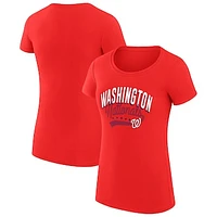 Women's G-III 4Her by Carl Banks  Red Washington Nationals Filigree Team Fitted T-Shirt