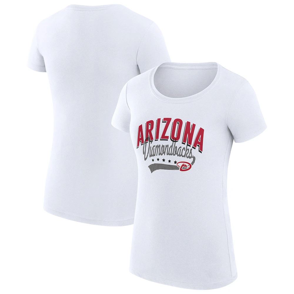 Women's G-III 4Her by Carl Banks White Arizona Diamondbacks Filigree Team Fitted T-Shirt