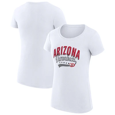 Women's G-III 4Her by Carl Banks  White Arizona Diamondbacks Filigree Team Fitted T-Shirt