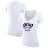 Women's G-III 4Her by Carl Banks Colorado Rockies Filigree Team V-Neck Fitted T-Shirt