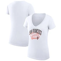 Women's G-III 4Her by Carl Banks San Francisco Giants Filigree Team V-Neck Fitted T-Shirt