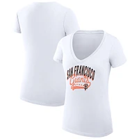Women's G-III 4Her by Carl Banks San Francisco Giants Filigree Team V-Neck Fitted T-Shirt
