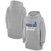 Women's G-III 4Her by Carl Banks  Heather Gray Los Angeles Dodgers Team Fleece Pullover Hoodie