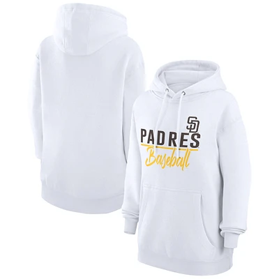 Women's G-III 4Her by Carl Banks  White San Diego Padres Team Fleece Pullover Hoodie