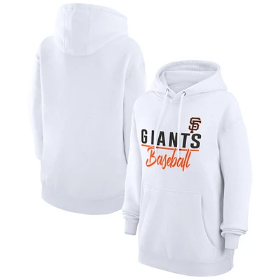 Women's G-III 4Her by Carl Banks  White San Francisco Giants Team Fleece Pullover Hoodie