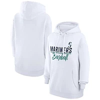 Women's G-III 4Her by Carl Banks  White Seattle Mariners Team Fleece Pullover Hoodie