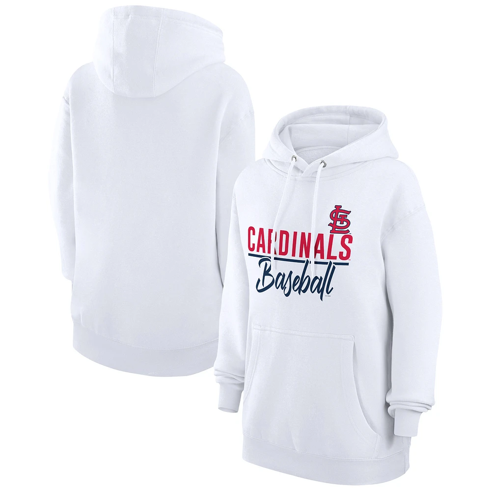 Women's G-III 4Her by Carl Banks White St. Louis Cardinals Team Fleece Pullover Hoodie