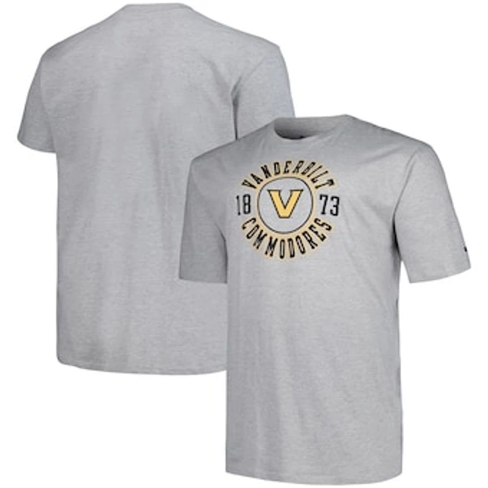 Men's Champion Gray Vanderbilt Commodores Big & Tall Circle Logo T-Shirt