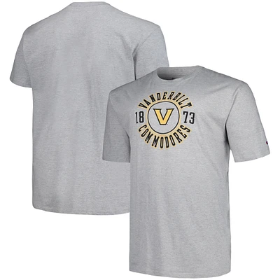 Men's Champion Gray Vanderbilt Commodores Big & Tall Circle Logo T-Shirt