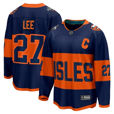 Men's Fanatics Anders Lee Navy New York Islanders 2024 NHL Stadium Series Breakaway Player Jersey