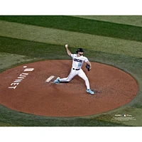 Zac Gallen Arizona Diamondbacks Unsigned White Jersey Pitching Above Photograph