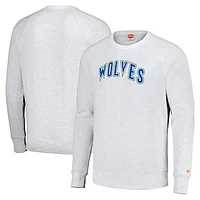 Unisex Homage  Ash Minnesota Timberwolves 35th Anniversary Hardwood Classics Crewneck Tri-Blend Sweatshirt