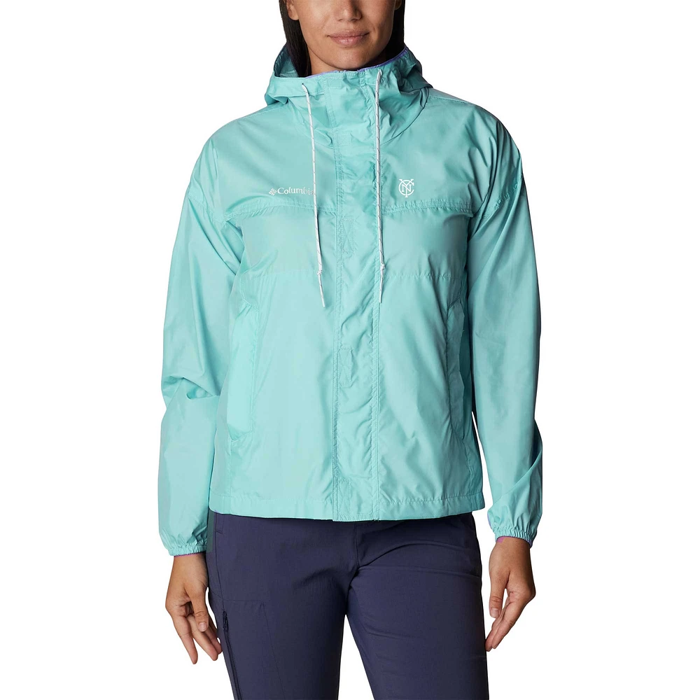 Women's Columbia Sky Blue New York City FC Flash Challenger Omni-Shade Full-Zip Windbreaker