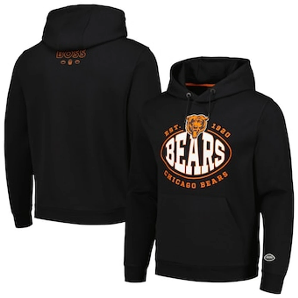 Men's BOSS X NFL Black Chicago Bears Touchback Pullover Hoodie