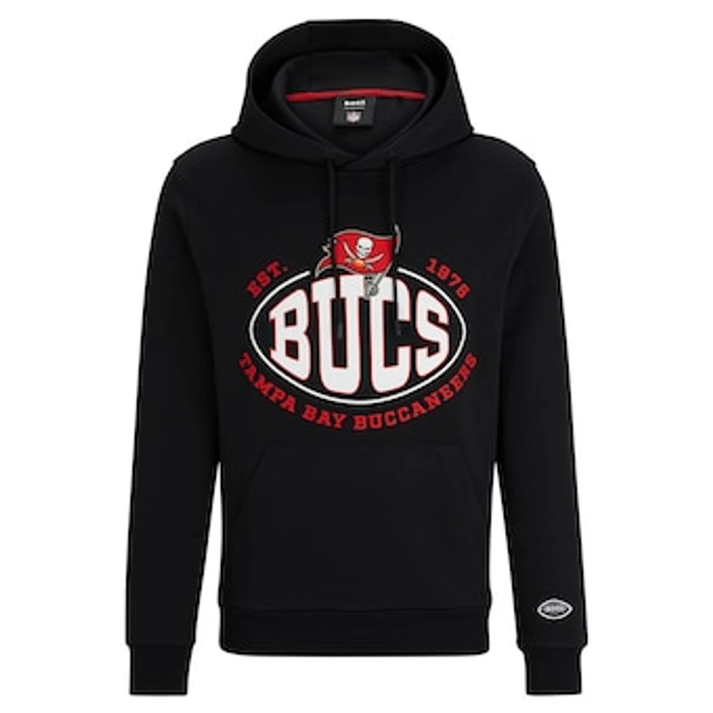 Men's BOSS X NFL Black Tampa Bay Buccaneers Touchback Pullover Hoodie