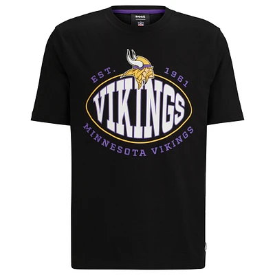 Men's BOSS X NFL  Black Minnesota Vikings Trap T-Shirt