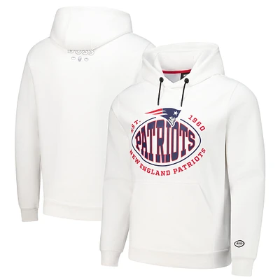 Men's BOSS X NFL White New England Patriots Touchback Tri-Blend Pullover Hoodie