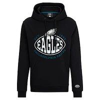 Men's BOSS X NFL Black Philadelphia Eagles Touchback Pullover Hoodie