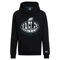 Men's BOSS X NFL Black Philadelphia Eagles Touchback Pullover Hoodie