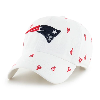 Unisex '47 White New England Patriots Confetti Clean Up Adjustable Hat