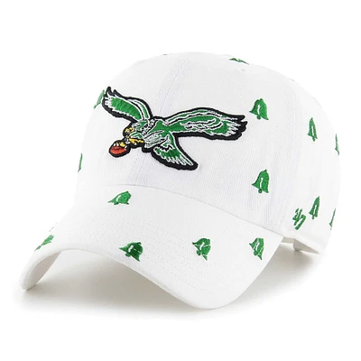 Unisex '47 White Philadelphia Eagles Confetti Clean Up Adjustable Hat