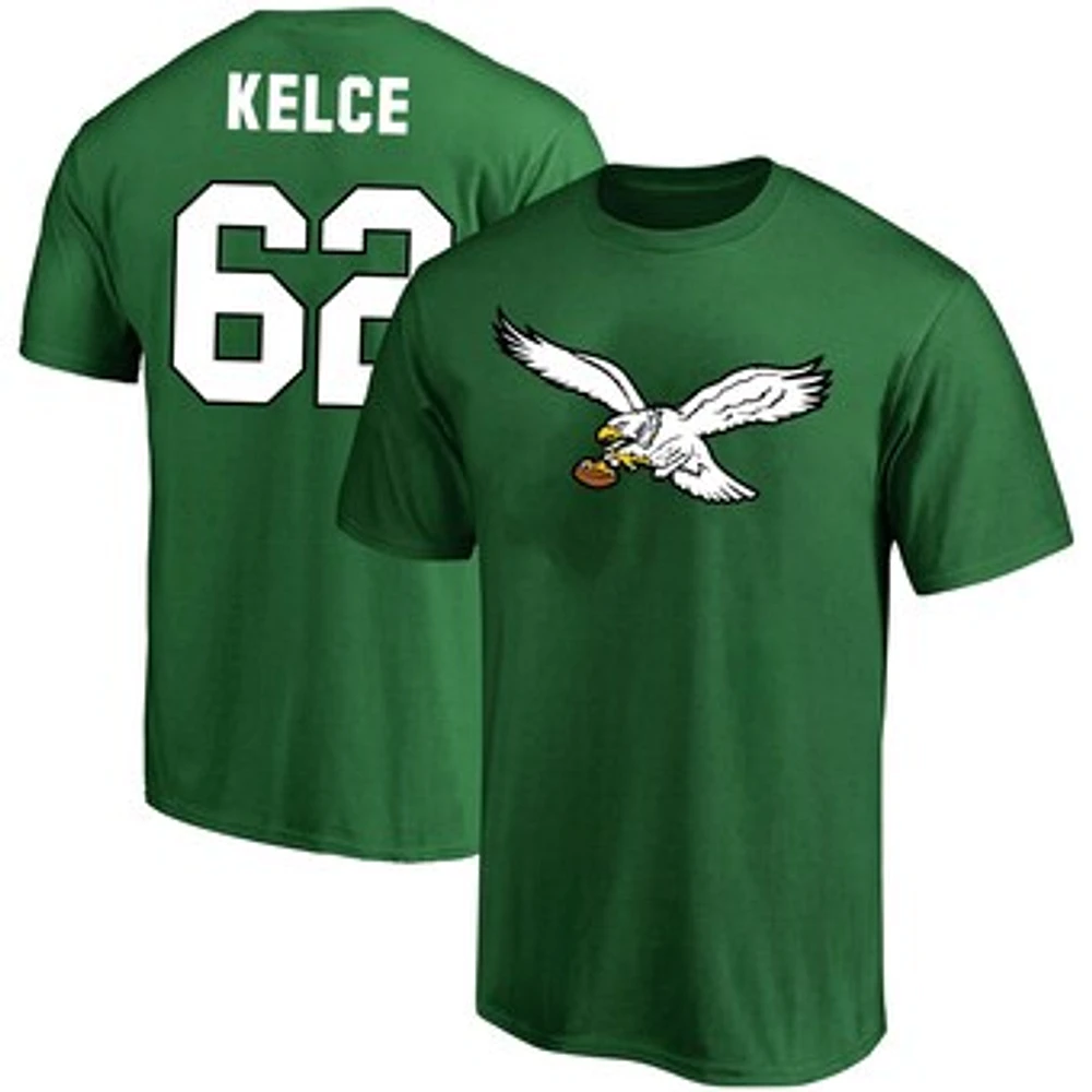 Men's Fanatics Jason Kelce Kelly Green Philadelphia Eagles Big & Tall Throwback Player Name & Number T-Shirt