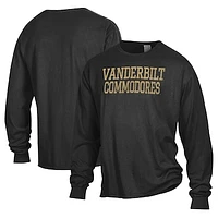 Men's Comfort Wash  Black Vanderbilt Commodores Long Sleeve T-Shirt