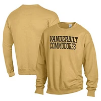 Men's Comfort Wash Gold Vanderbilt Commodores Crewneck Pullover Sweatshirt