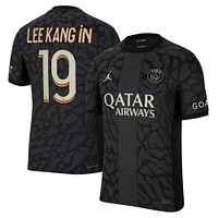 Men's Jordan Brand Lee Kang In Anthracite Paris Saint-Germain 2023/24 Third Match Authentic Player Jersey
