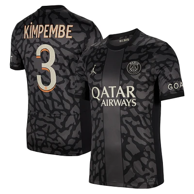 Men's Jordan Brand Presnel Kimpembe Anthracite Paris Saint-Germain 2023/24 Third Stadium Replica Player Jersey