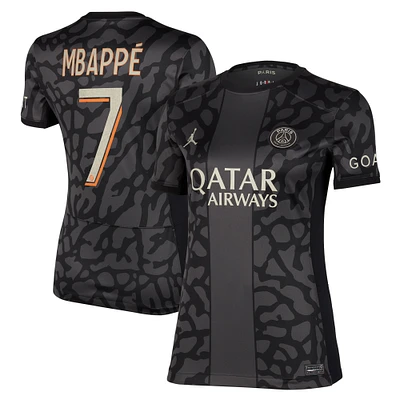 Women's Jordan Brand Kylian Mbappe Anthracite Paris Saint-Germain 2023/24 Third Stadium Replica Player Jersey