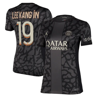 Women's Jordan Brand Lee Kang Anthracite Paris Saint-Germain 2023/24 Third Stadium Replica Player Jersey