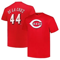 Men's Elly De La Cruz Red Cincinnati Reds Big & Tall Name Number T-Shirt