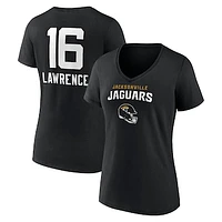 Women's Trevor Lawrence Jacksonville Jaguars Black Team Wordmark Name & Number V-Neck T-Shirt