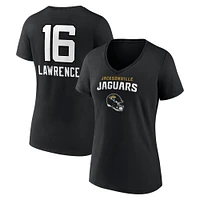 Women's Trevor Lawrence Jacksonville Jaguars Black Team Wordmark Name & Number V-Neck T-Shirt