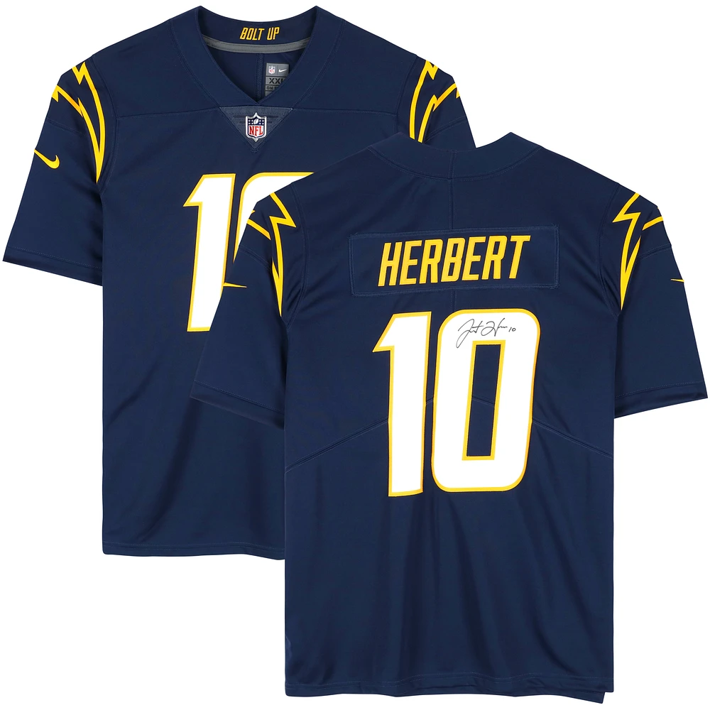 Justin Herbert Los Angeles Chargers Autographed Navy Nike Limited Jersey