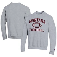 Men's Champion Gray Montana Grizzlies Football Powerblend Pullover Sweatshirt