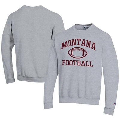 Men's Champion Gray Montana Grizzlies Football Powerblend Pullover Sweatshirt