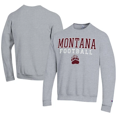 Men's Champion  Gray Montana Grizzlies Football Powerblend Pullover Sweatshirt