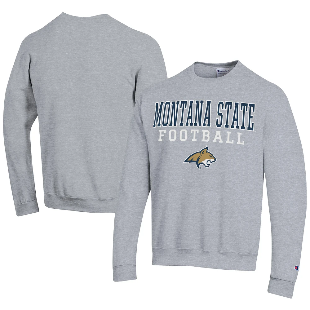Men's Champion Gray Montana State Bobcats Football Powerblend Pullover Sweatshirt
