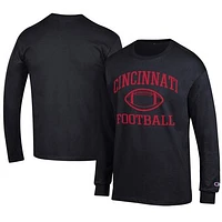Men's Champion  Black Cincinnati Bearcats Football Jersey Long Sleeve T-Shirt