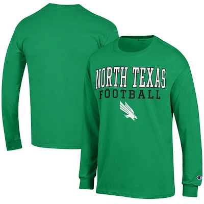 Men's Champion Kelly Green North Texas Mean Football Jersey Long Sleeve T-Shirt