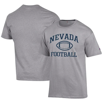 Men's Champion  Gray Nevada Wolf Pack Football Jersey T-Shirt