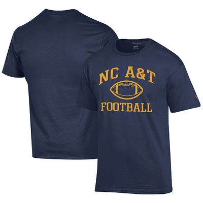 Men's Champion  Navy North Carolina A&T Aggies Football Jersey T-Shirt