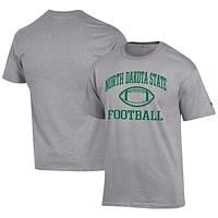 Men's Champion  Gray NDSU Bison Football Jersey T-Shirt