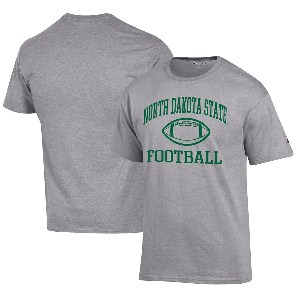 Men's Champion Gray NDSU Bison Football Jersey T-Shirt